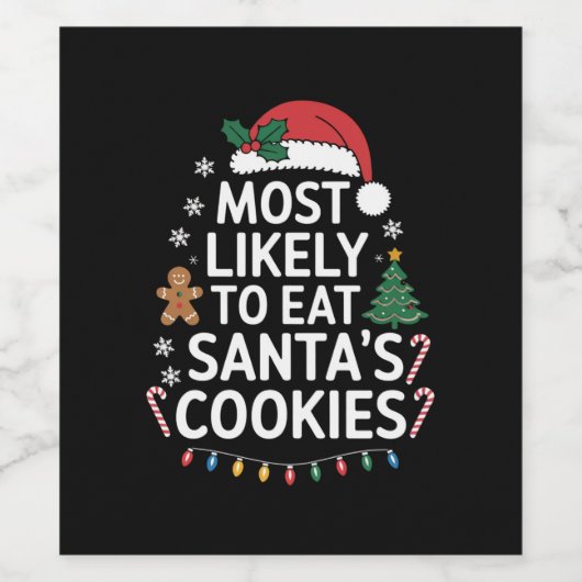 Meest waarschijnlijk om Santas Cookies Family Kers Wijn Etiket (Enkel label)
