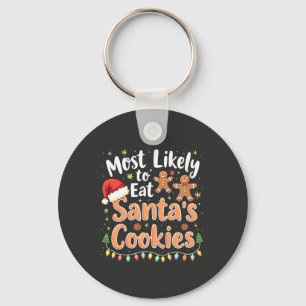 Meest Waarschijnlijk om Santa's Koekjes Santa Hoed Sleutelhanger