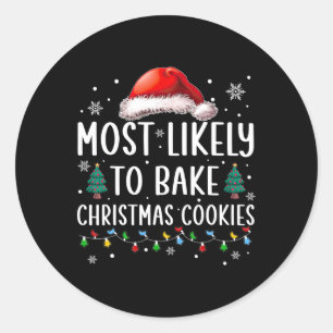 Meest waarschijnlijk om te bakken Kerstmis koekjes Ronde Sticker