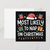 Meest waarschijnlijk om te dutten op kerst familie feestdagenkaart (Voorkant / Achterkant)