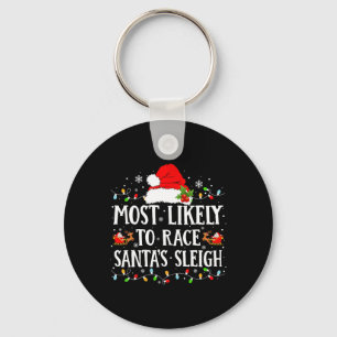 Meest waarschijnlijk om te racen Santa's slee Kers Sleutelhanger