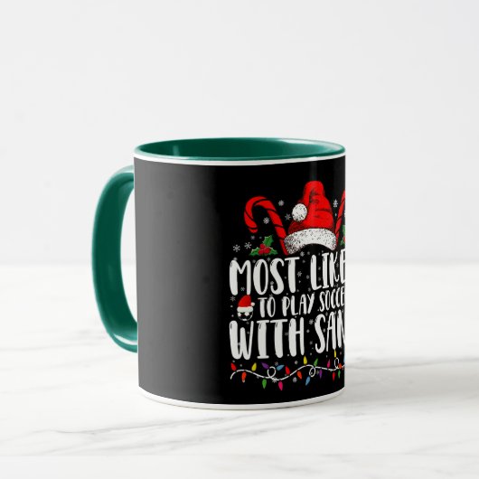 Meest waarschijnlijk om te voetballen met Kerstmis Mok (Voorkant links)