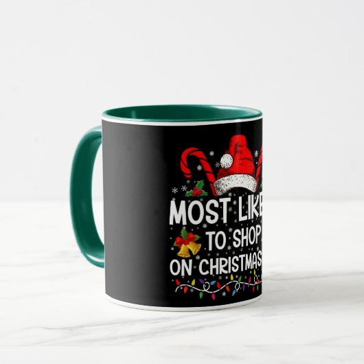 Meest waarschijnlijk om te winkelen op kerstavond  mok (Voorkant links)