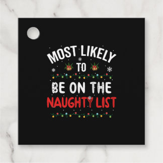 Meest waarschijnlijk op de Naughty List, Kerstmis Bedankjes Labels
