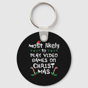 Meest waarschijnlijk spelen Video Game Kerstmis fa Sleutelhanger
