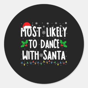 Meest waarschijnlijke dans om te dans met de kerst ronde sticker