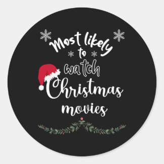 Meest waarschijnlijke dat je kerstfilms ziet die o ronde sticker