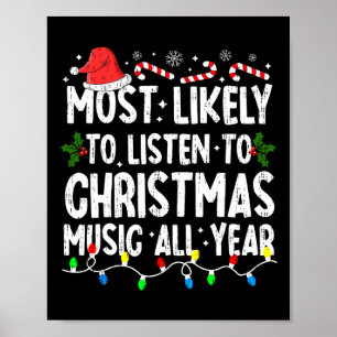 Meest waarschijnlijke kerstmuziekfamilie poster