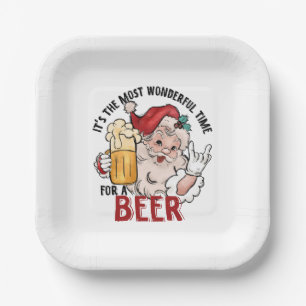 Meest wonderbaarlijke tijd voor een biertje papieren bordje