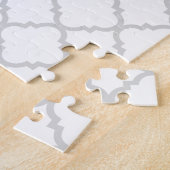 MEESTAL AQUA  GEKRONDE GRAY QUATREFOIL PATTERN LEGPUZZEL (Zijkant)