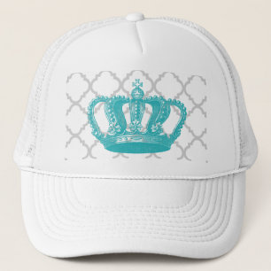 MEESTAL AQUA GEKRONDE GRAY QUATREFOIL PATTERN TRUCKER PET