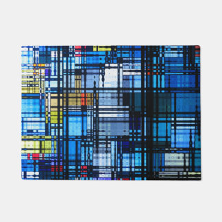 Meestal blauw modern Abstract Deurmat