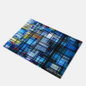 Meestal blauw modern Abstract Deurmat (Schuin)