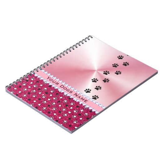 Meestal Gepersonaliseerd u Dog Paw Print en Glitte Notitieboek (Linkerzijde)
