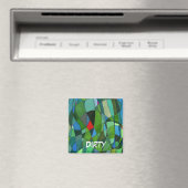 "Meestal groenen" Abstracte Dishwasher Status Magn Magneet (Insitu (Vaatwasser))