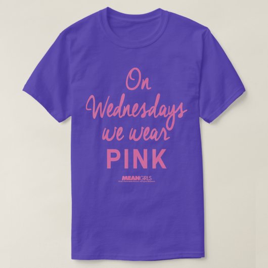 Meestal meisjes op woensdag Draag we roze script T-shirt (Design voorkant)