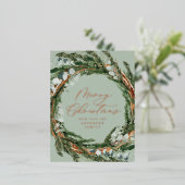 Meestal met minimale waterverf voor kerstmis folie feestdagen briefkaart (Staand Voorkant)