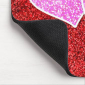 MEESTAL PINK HEART RED GLITTER MUISMAT (Hoek)
