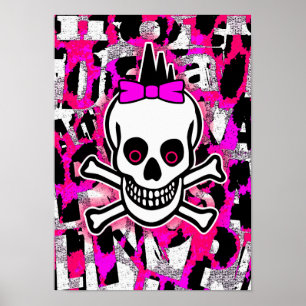 Meestal Punk schedel Poster