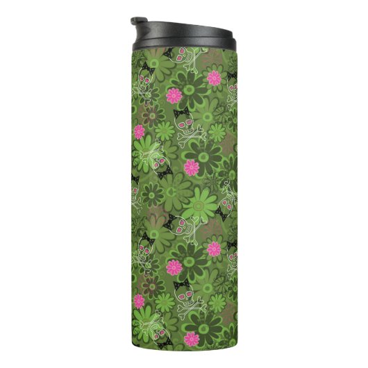 Meestal Punk Skulls op de achtergrond van de Vloer Thermosbeker (Geroteerd rechts)