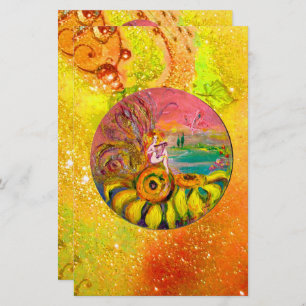 MEESTAL VAN DE Gele Rode bruine ZONLOWERS Briefpapier