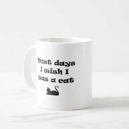 Meestal wou ik dat ik een kat was koffiemok (Voorkant links)