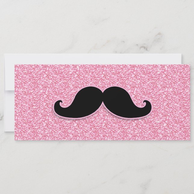 MEESTAL ZWARTE MUSTACHE PINK GLITTER AFGEDRUKT (Voorkant)