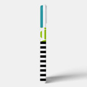 MEESTE TURQUOÏE GREEN ZWARTE STRIPES MONOGRAM Case-Mate iPhone CASE (Achterkant / Rechts)