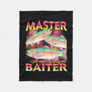 Meester aasgieter grappig beledigend vissen meme g fleece deken