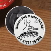Meester Butcher. slagerij Button Flesopener