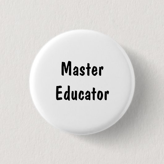 Meester Educator Ronde Button 3,2 Cm (Voorkant)