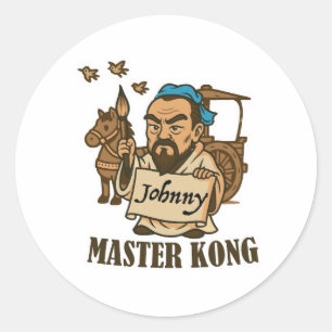 Meester Kong Schrijft Johnny – Oude Wijsheid, Mode Ronde Sticker