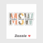 Meester sociaal werker MSW Afstuderen, sociaal wer Sticker (Vel)
