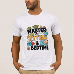 Meester van bytes en bedtijd t-shirt