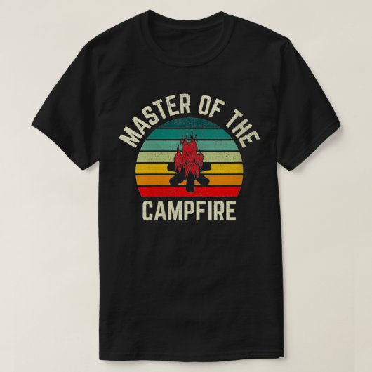 Meester van de Campfire Camping VNec T-shirt (Design voorkant)