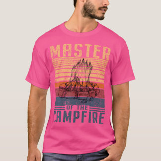 Meester van de kampvuur jongens camping t-shirt