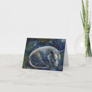 "Meester van de Nacht", een opossumwenskaart Kaart