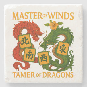 Meester van de winden - Temmer van draken Mahjong Stenen Onderzetter