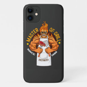 Meester van Grill Fathers Day Gift BBQ Chef Dad iPhone 11 Hoesje
