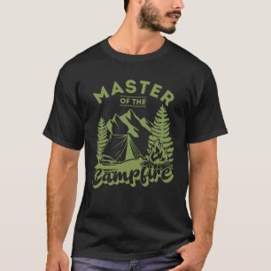 Meester van het kampvuur Retro Camping T-shirt