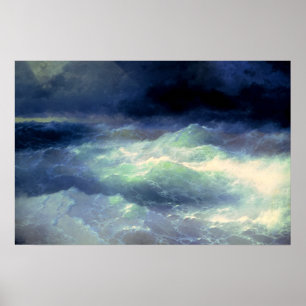 Meester van Licht Stormachtige Zee Olie Schilderij Poster