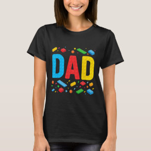 Meesterbouwer bouwstenen Familie vader T-shirt