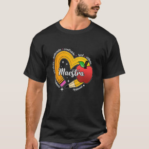 Meesteres Woord Met Potlood Hart Spaans ESL Tweeta T-shirt