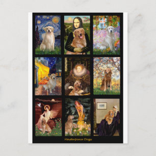 Meesterwerk Golden Retrievers Briefkaart
