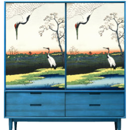 meesterwerk van Hiroshige paar kranen Tissuepapier