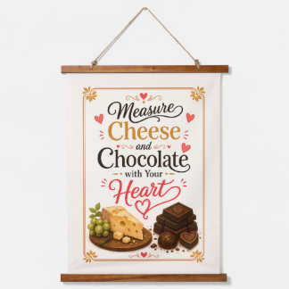 Meet Kaas en Chocolade met je Hart Hangend Wandkleed