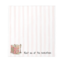 Meet me at the bookstore Pink Stripes Notitieblok