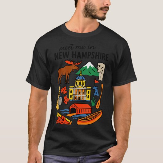 Meet Me In New Hampshire - Cute Us State Travel Re T-shirt (Voorkant)