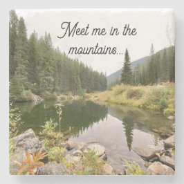 Meet Me in the Mountains Stone Coaster Stenen Onderzetter