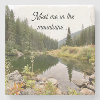 Meet Me in the Mountains Stone Coaster Stenen Onderzetter